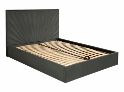 Vente-unique Cama con canapé abatible 140 x 190 cm terciopelo RILIODA Gris antracita Hot