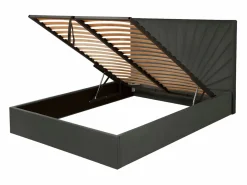 Vente-unique Cama con canapé abatible 140 x 190 cm terciopelo RILIODA Gris antracita Hot