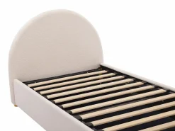 Vente-unique Cama Infantil|Cama con canapé de 90 x 190 cm en tejido bouclé color + colchón - LIRIMO