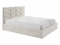 Cama con canapé king size 200 x 200 cm de tejido texturizado - JUSTANI^Vente-unique Outlet