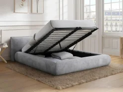 Cama con canapé king size 180 x 200 cm de tela color + colchón - MIRSIO^Vente-unique Hot