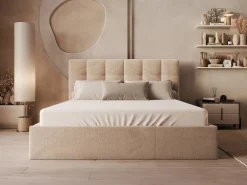 Cama con canapé king size 180 x 200 cm de terciopelo en color - MIRDAL^Vente-unique Online