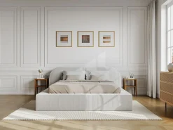 Maison Céphy Cama con canapé LIRABA 160 x 200 cm pana + colchón - Crema Online