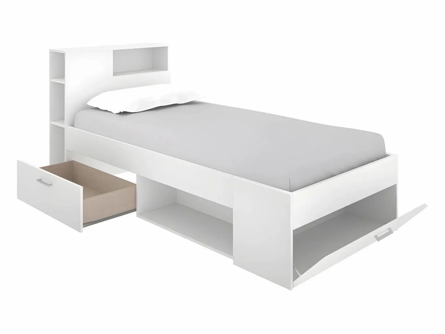 Vente-unique Cama Infantil|Cama con compartimentos 90 x 190 cm LEANDRE - Color: