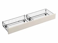 Cama contenedor acolchada 160x200cm en terciopelo - con cajón y somier - Beige (sin colchón)^ModernLuxe Clearance