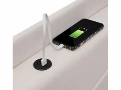 Cama contenedor de tela de lino 90x200 cm - con puerto USB y somier -^ModernLuxe Sale
