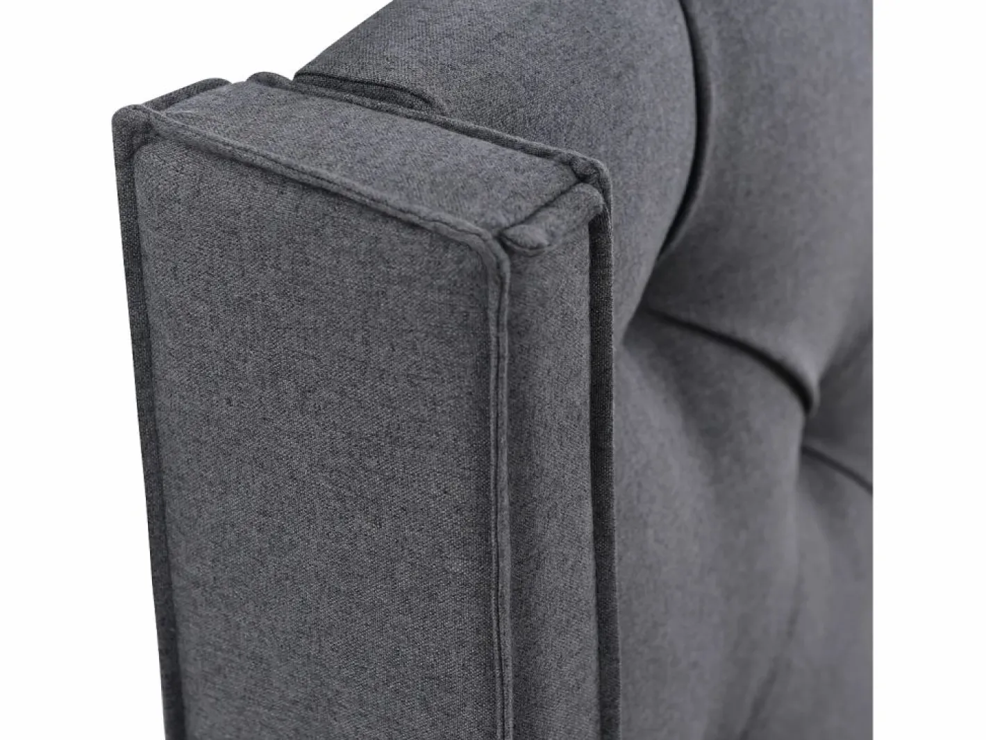 Merax Cama Con Canapé|Cama Con Almacenaje|Cama contenedor 140x200 cm acolchada de algodón, somier incluido, oscuro