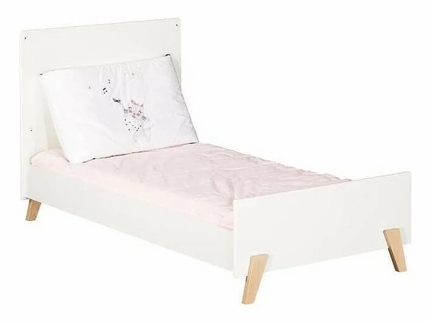 Cama convertible 140x70 - Little Big Bed sobre patas de madera blanca^ Outlet