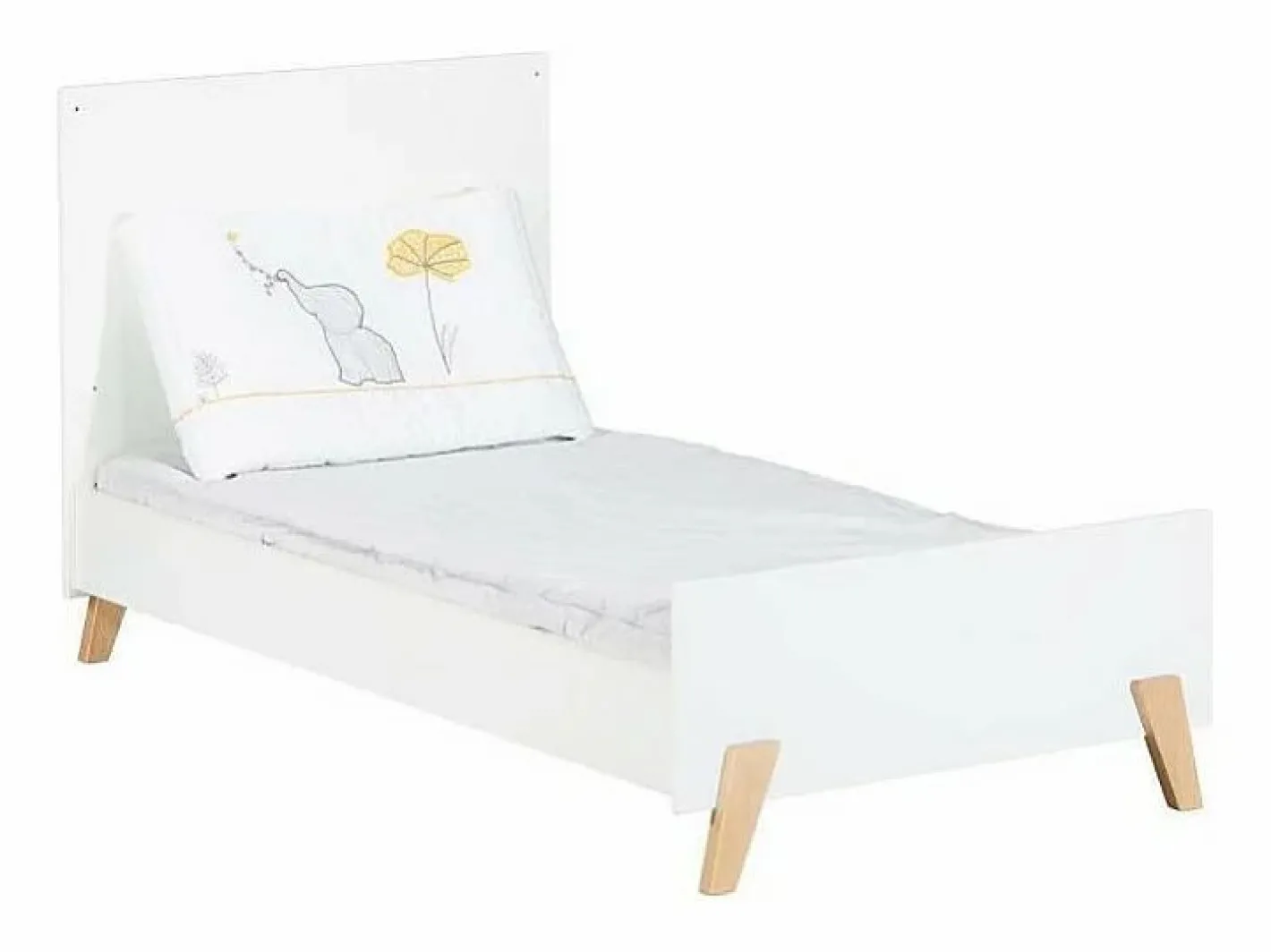 Cama convertible 140x70 - Little Big Bed sobre patas de madera blanca^ Outlet
