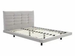 Vente-unique Cama de 160 x 200 cm con cabecero capitoné de terciopelo - NISATIO Gris Discount