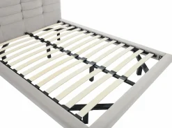 Vente-unique Cama de 160 x 200 cm con cabecero capitoné de terciopelo - NISATIO Gris Discount