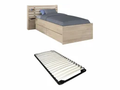 Vente-unique Cama de 90 x 200 cm con canapé color natural + somier - TENALIA Color natural claro Clearance