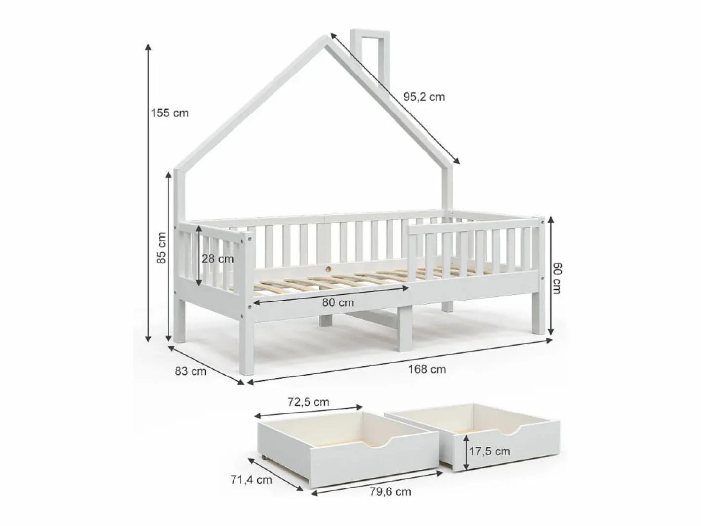 Vicco Cama Montessori|Cama de casa 168x83x155 noemi