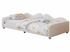 Merax Mueble De Bebé|Cama de día tapizada - 90 x 200 cm - 2 cajones - tejido afelpado - somier de láminas - para niños o bebés -