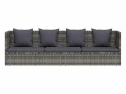 vidaxl Cama de jardín 200x60 cm ratán sintético Gris Hot