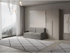 ITAMOBY Cama doble abatible vertical Versia Sofà 160 con sofá, estante y armario derecho 2 puertas Clay Beige Online
