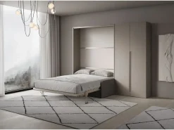 ITAMOBY Cama doble abatible vertical Versia Sofà 160 con sofá, estante y armario derecho 2 puertas Clay Beige Online