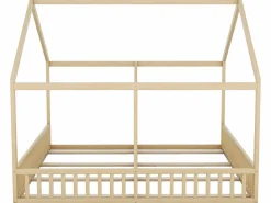 Merax Cama Montessori|Cama doble cabina - 2 x 90 x 200 cm - madera de pino + MDF - color natural
