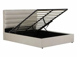 Habitat et jardin Cama doble de terciopelo de diseño "Livigno" - 140 x 190 cm - Beige Hot