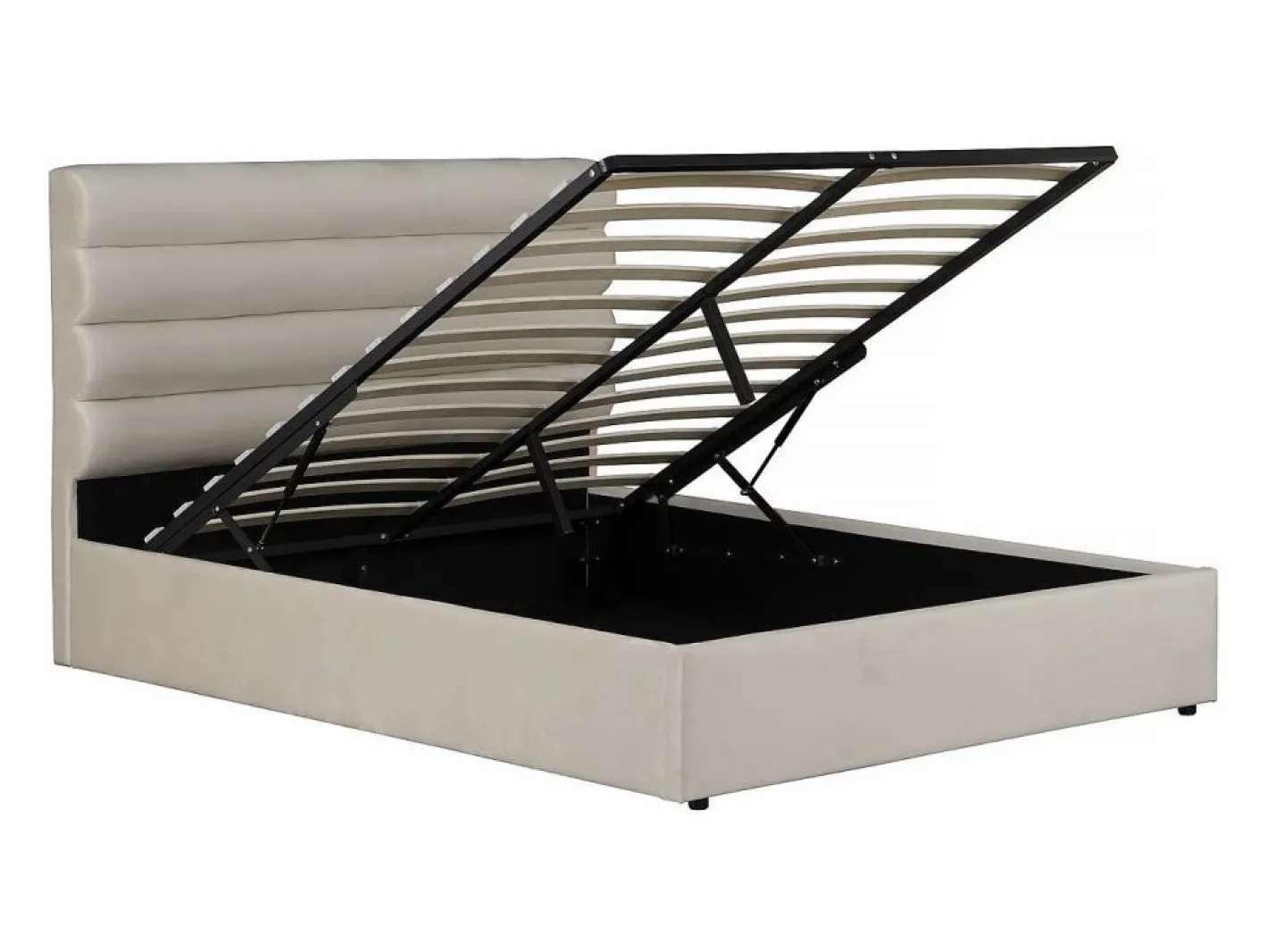 Habitat et jardin Cama doble de terciopelo de diseño "Livigno" - 140 x 190 cm - Beige Hot