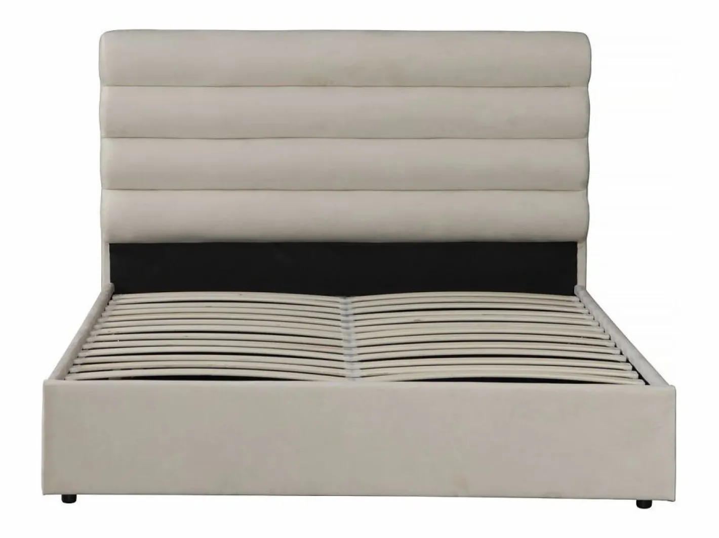 Habitat et jardin Cama doble de terciopelo de diseño "Livigno" - 140 x 190 cm - Beige Hot