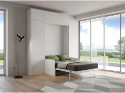 ITAMOBY Cama doble plegable francesa Kentaro de 140 cm con sofá y muebles de fresno , verde Blanco Online