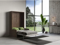 ITAMOBY Cama doble plegable francesa Kentaro de 140 cm con sofá de nogal, color verde Marru00f3n New