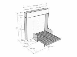 ITAMOBY Cama doble plegable Kentaro de 160 cm con sofá y muebles de nogal, azul claro Marru00f3n Outlet