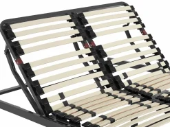 Ysmée Cama eléctrica de relajación decorativa somier colchón de látex 3 zonas 2x90x200cm Tela Beige PANISOLA Negro