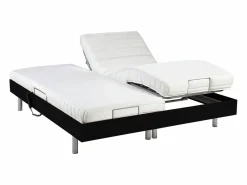 Cama eléctrica de relax decorativa somier colchón de muelles ensacados 80 x 200 cm Tela Gris RIZALI^Ysmée Best