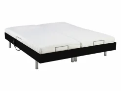 Cama eléctrica de relax decorativa somier colchón de muelles ensacados 80 x 200 cm Tela Gris RIZALI^Ysmée Best