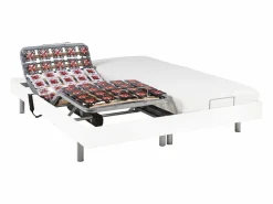 Cama eléctrica de relax decorativa somier colchón látex 3 zonas 2x90x200 cm Tela Gris PANISOLA^Ysmée Best