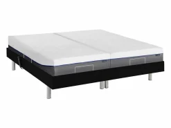 Ysmée Cama eléctrica de relax, espuma viscoelástica HESIODE - 2 x 90 x 200 cm Negro Clearance