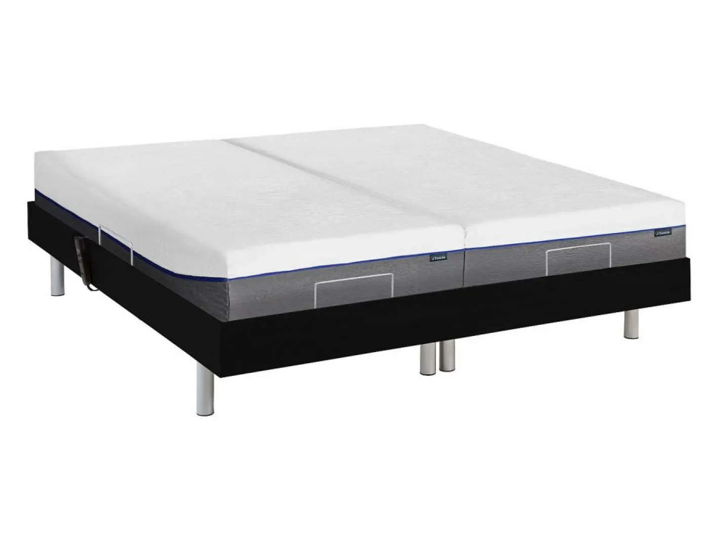 Ysmée Cama eléctrica de relax, espuma viscoelástica HESIODE - 2 x 90 x 200 cm Negro Clearance