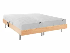 Ysmée Cama eléctrica de terminales - colchón látex - ETHER de Color natural claro Best