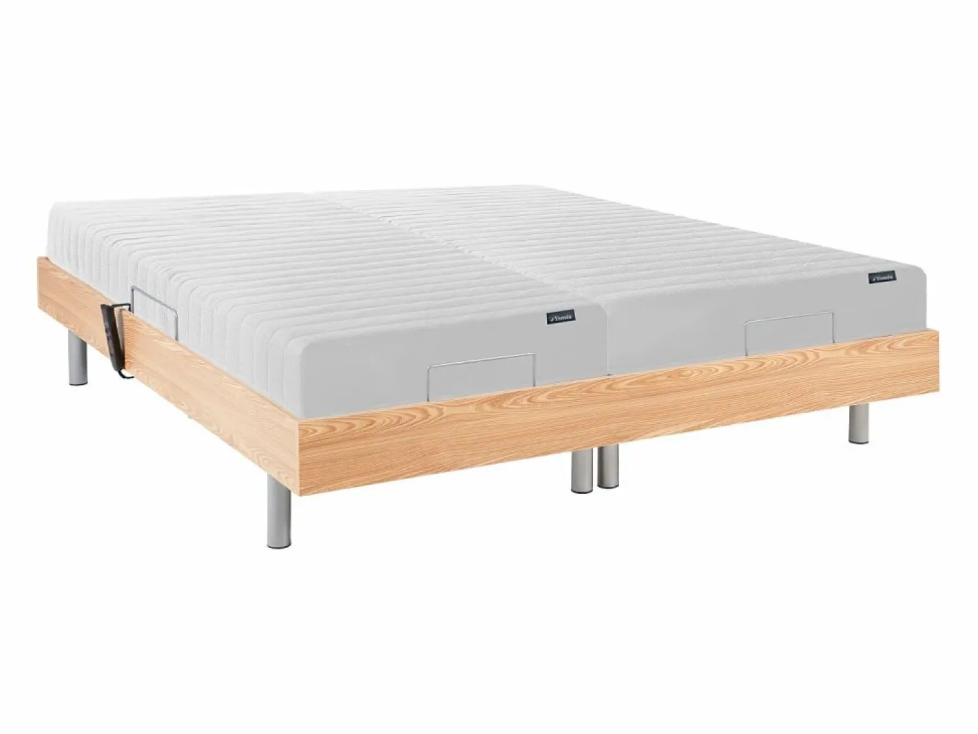 Ysmée Cama eléctrica de terminales - colchón látex - ETHER de Color natural claro Best