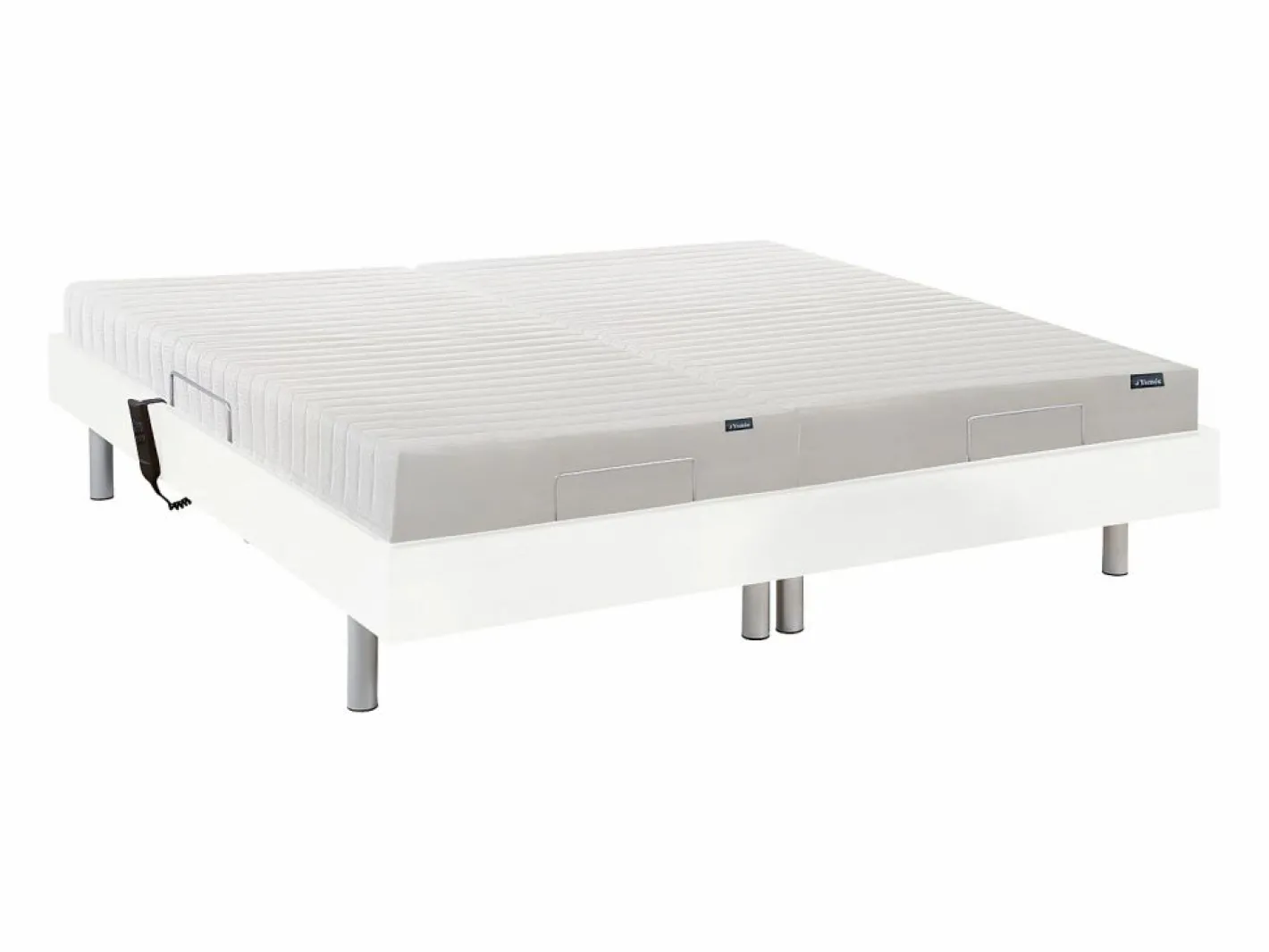 Ysmée Cama eléctrica de terminales - colchón látex - ETHER de Blanco Sale