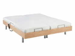 Ysmée Cama eléctrica relax deco somier colchón látex 3 zonas 90x200 cm Tela Beige PANISOLA Color natural claro Discount