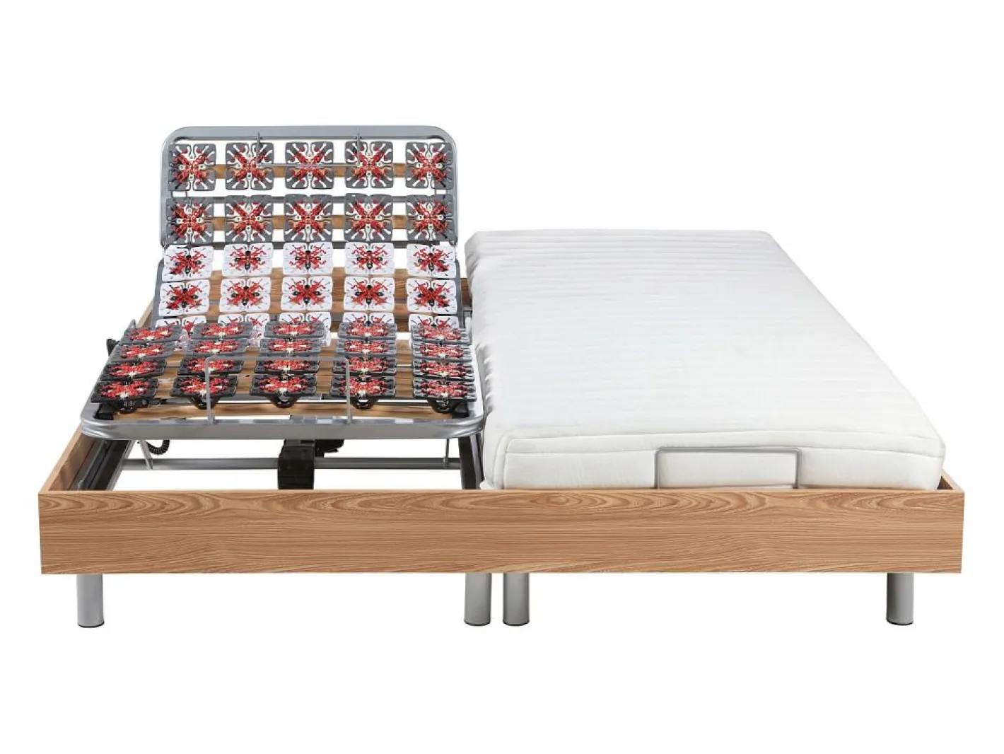 Ysmée Cama eléctrica relax deco somier colchón látex 3 zonas 90x200 cm Tela Beige PANISOLA Color natural claro Discount