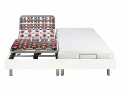 Ysmée Cama eléctrica relax decorativa somier colchón látex 3 zonas 80x200 cm Tela Beige PANISOLA Blanco Sale