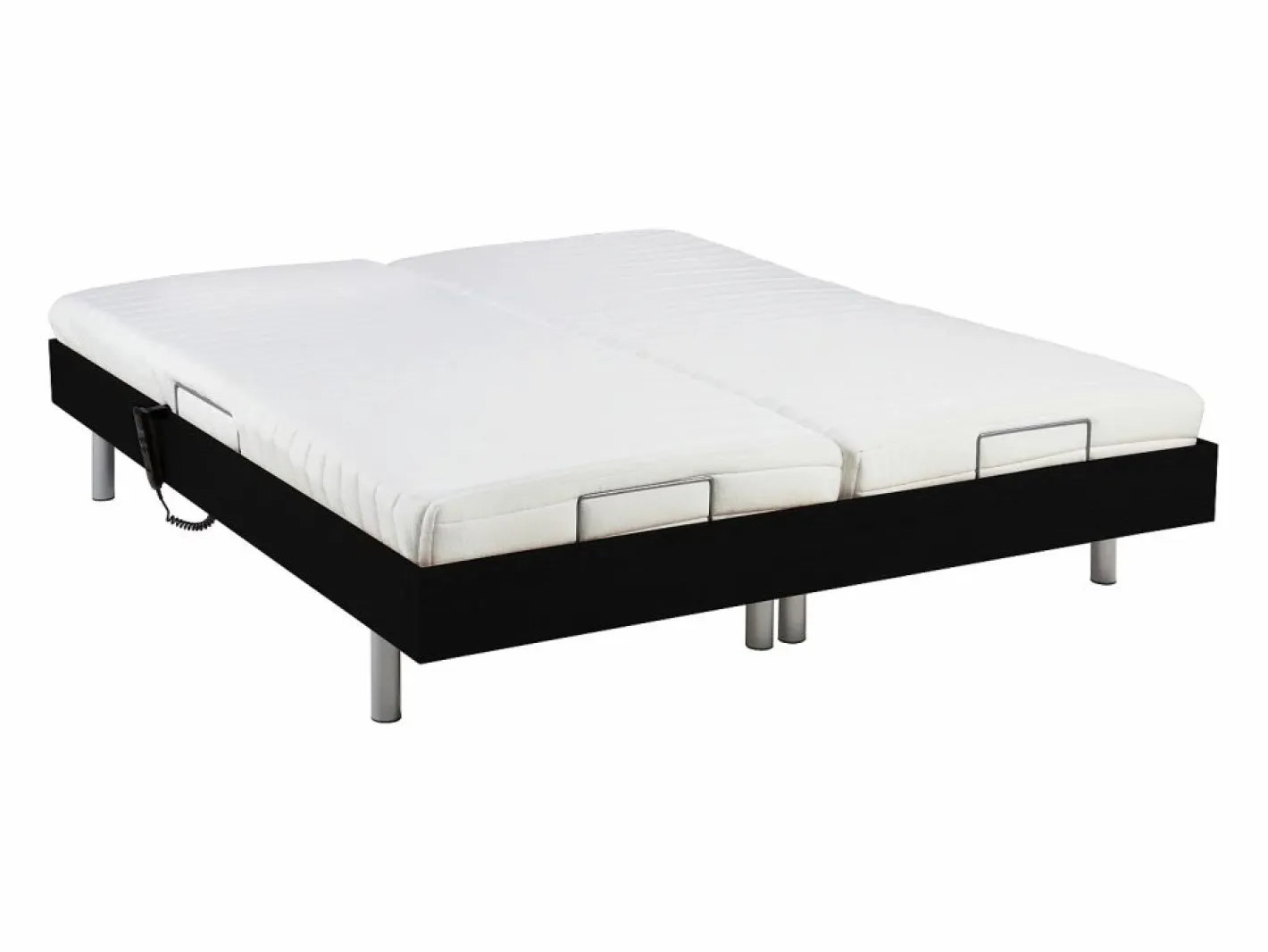 Cama eléctrica relax decorativa somier colchón látex 3 zonas 2x80x200 cm Tela Gris PANISOLA^Ysmée Online