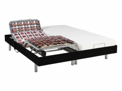 Cama eléctrica relax decorativa somier colchón látex 3 zonas 2x80x200 cm Tela Gris PANISOLA^Ysmée Online