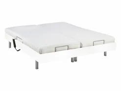 Ysmée Cama Articulada|Cama eléctrica relax decorativa somier colchón látex 3 zonas 80 x 200 cm Tela Gris PANISOLA