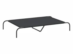 Clicnbuy Cama elevada para perros negra 130x80x20 cm tela Oxford y acero Negro New