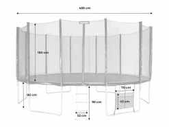 Sweeek Cama elástica con pack de accesorios, 490cm Verde Discount