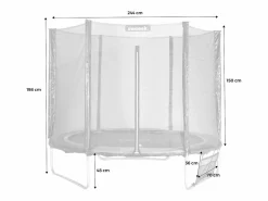 Cama elástica con pack de accesorios, 250cm^Sweeek Online