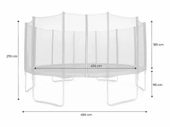 Sweeek Cama elástica con pack de accesorios, 490cm gris Gris antracita New