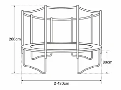 Happy Garden Cama elástica de 430cm reversible /azul, Pack trampolín MELBOURNE + red de seguridad + escalera + lona + kit de anclaje. - Verde Hot