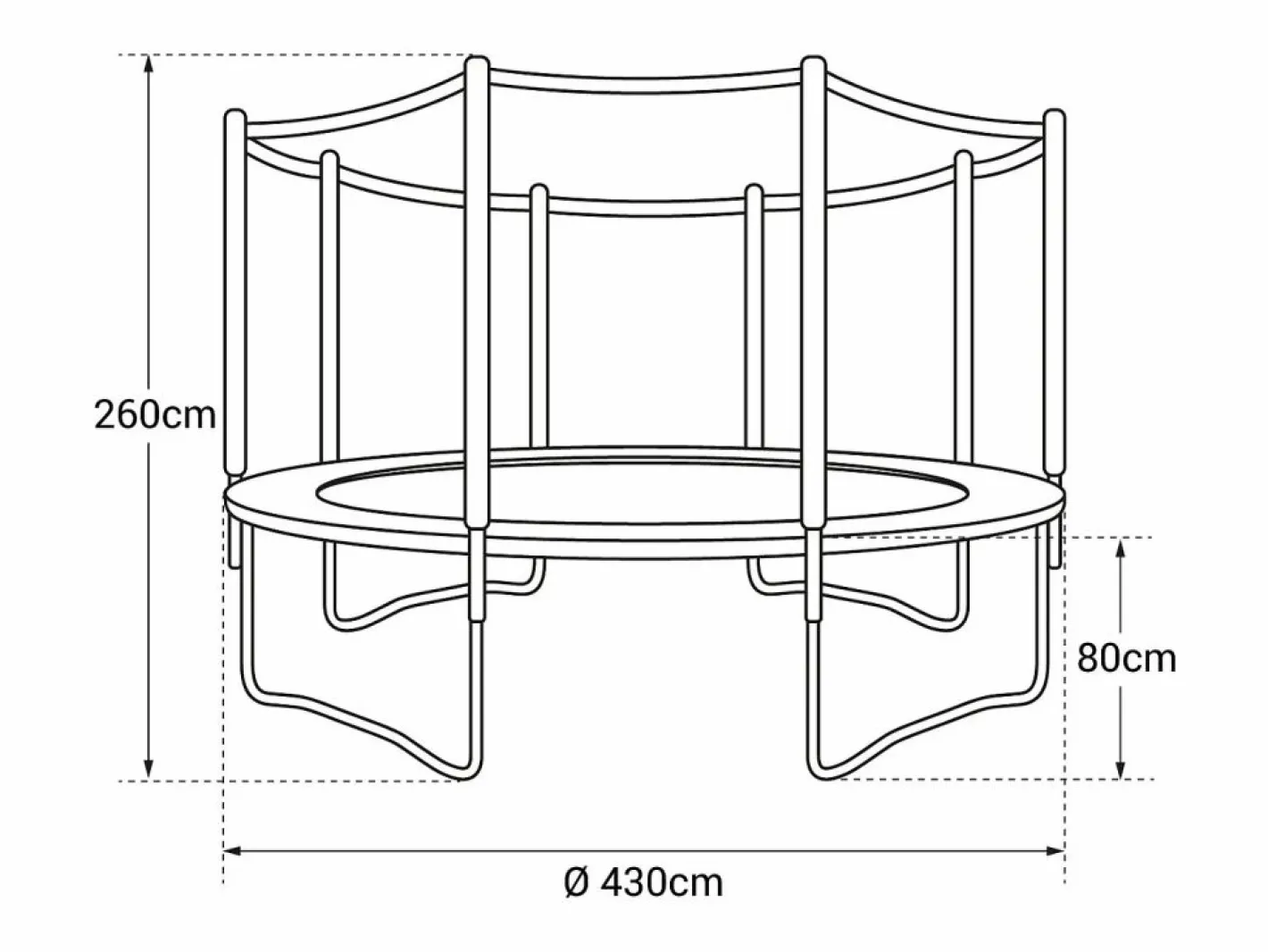 Happy Garden Cama elástica de 430cm reversible /azul, Pack trampolín MELBOURNE + red de seguridad + escalera + lona + kit de anclaje. - Verde Hot