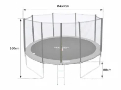 Happy Garden Cama elástica de 430cm reversible /azul, Pack trampolín MELBOURNE + red de seguridad + escalera + lona + kit de anclaje. - Verde Hot